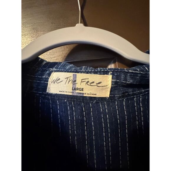 Free People Ari Striped Cotton Jumpsuit Large NWT - Picture 5 of 6